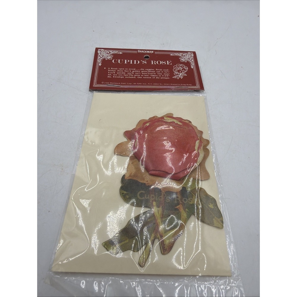 Shackman Valentine Petal Card Victorian Style Love's Secret w/Envelope 1986 NOS